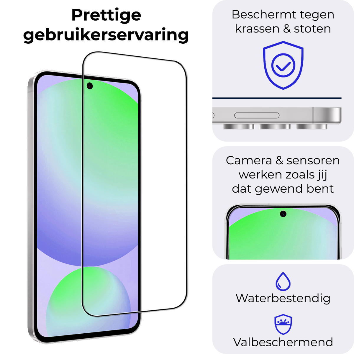 Gehard Glas Screenprotector met Zwarte Randen Geschikt voor Samsung Galaxy S24 FE