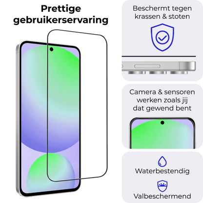 Gehard Glas Screenprotector met Zwarte Randen Geschikt voor Samsung Galaxy S24 FE