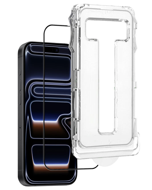 Flexibele glazen screenprotector voor iPhone 17 Pro met installatieframe