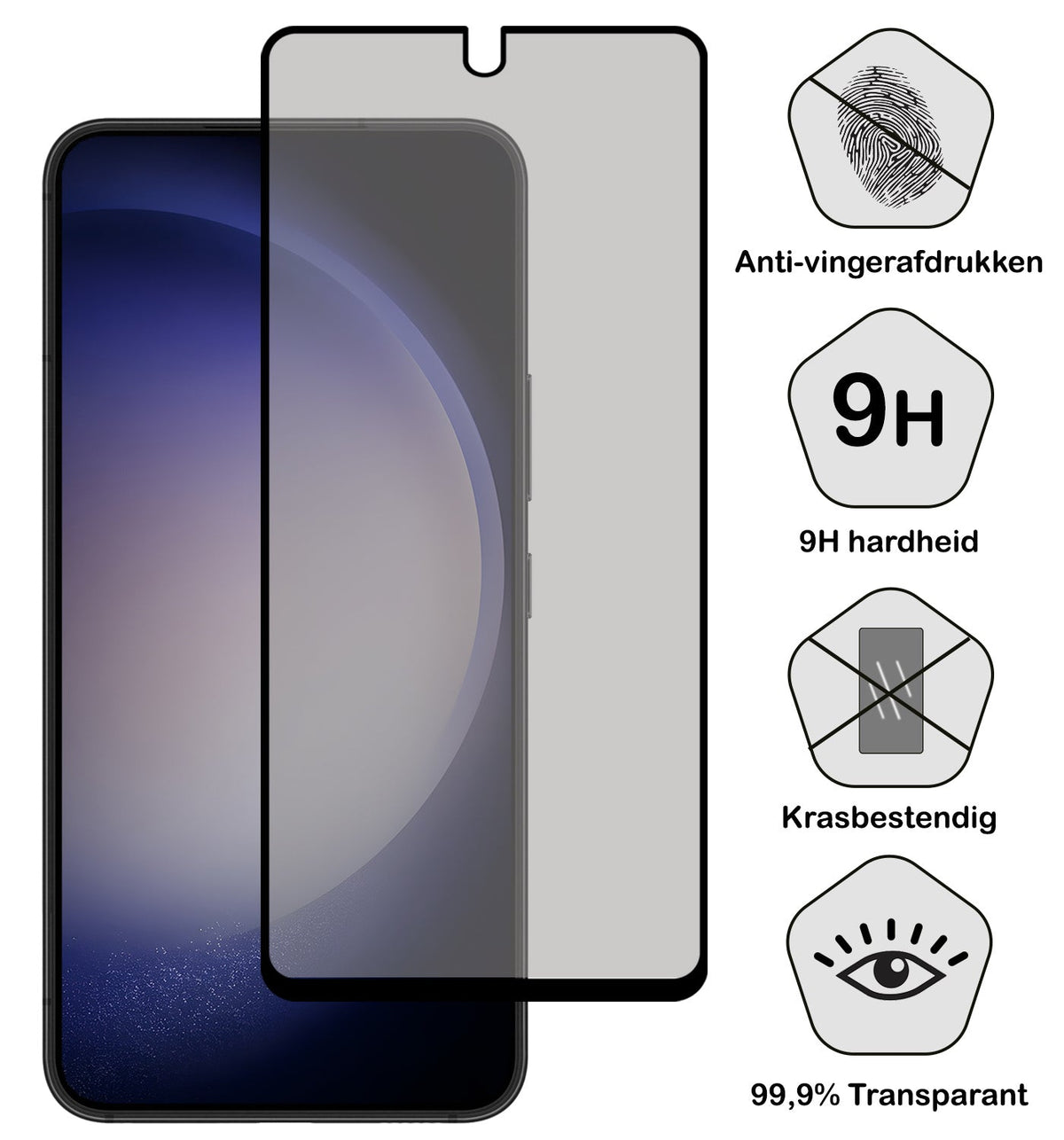 Privacy Screenprotector van Gehard Glas Geschikt voor Samsung S23 Plus