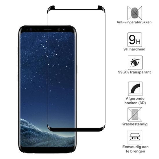Screenprotector van gehard glas met zwarte randen