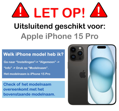 Hybride screenprotector van flexibel glas met installatieframe voor iPhone 15 Pro