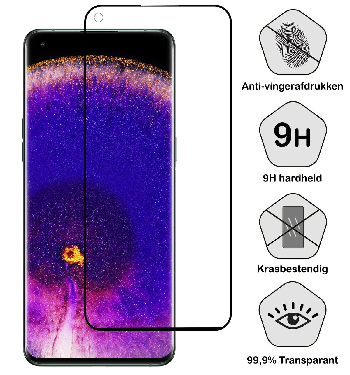 Screenprotector van gehard glas voor OPPO Find X5