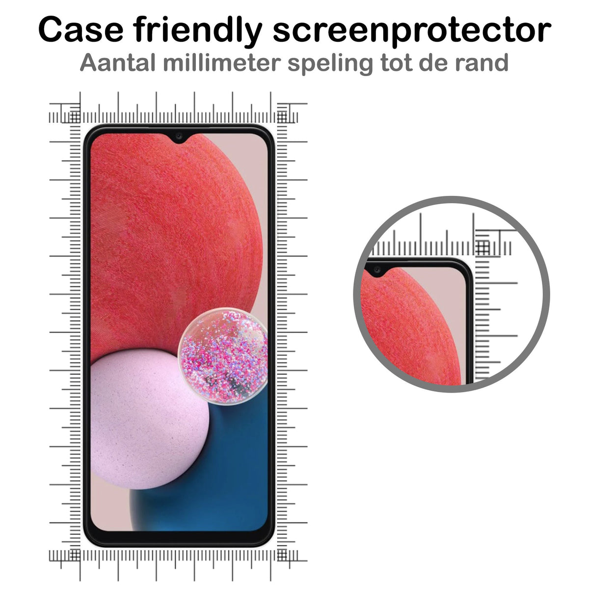 Screenprotector van gehard glas met zwarte randen