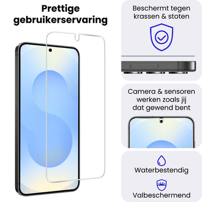 Gehard glazen screenprotector met installatieframe voor Samsung S25