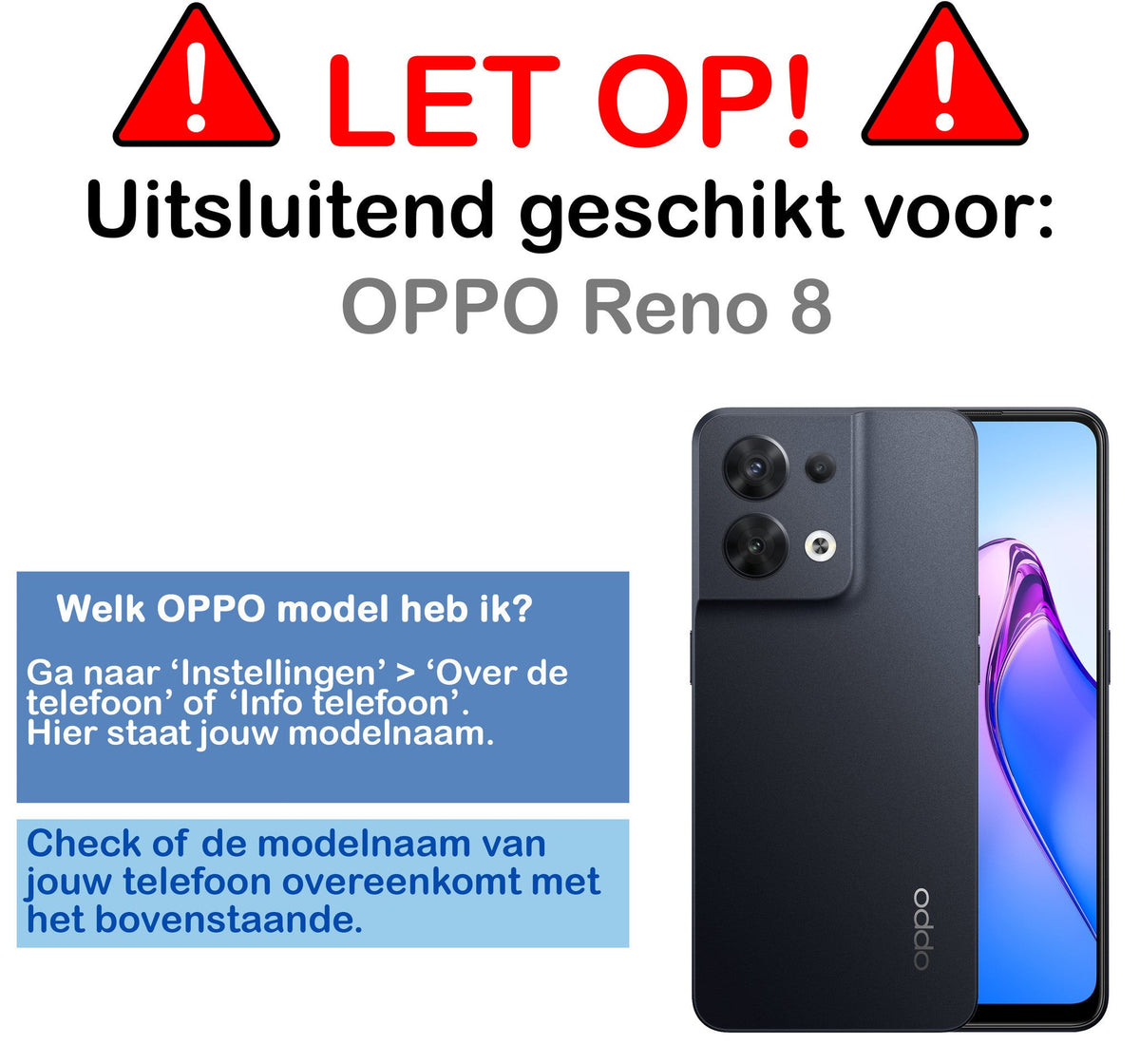 Glazen screenprotector voor OPPO Reno 8 met krasbescherming