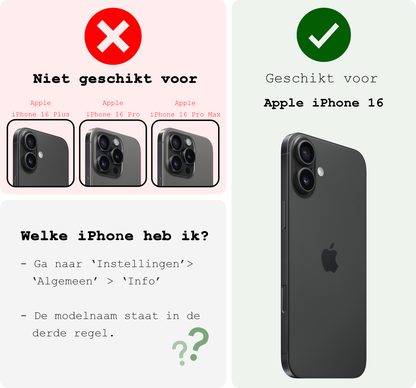 iPhone 16 Screenprotector van gehard glas met volledige dekking