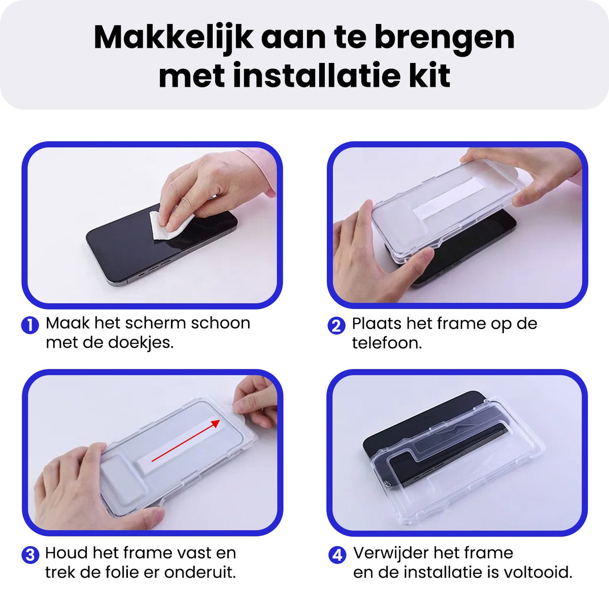 Flexibele glazen screenprotector met installatieframe voor iPhone Air