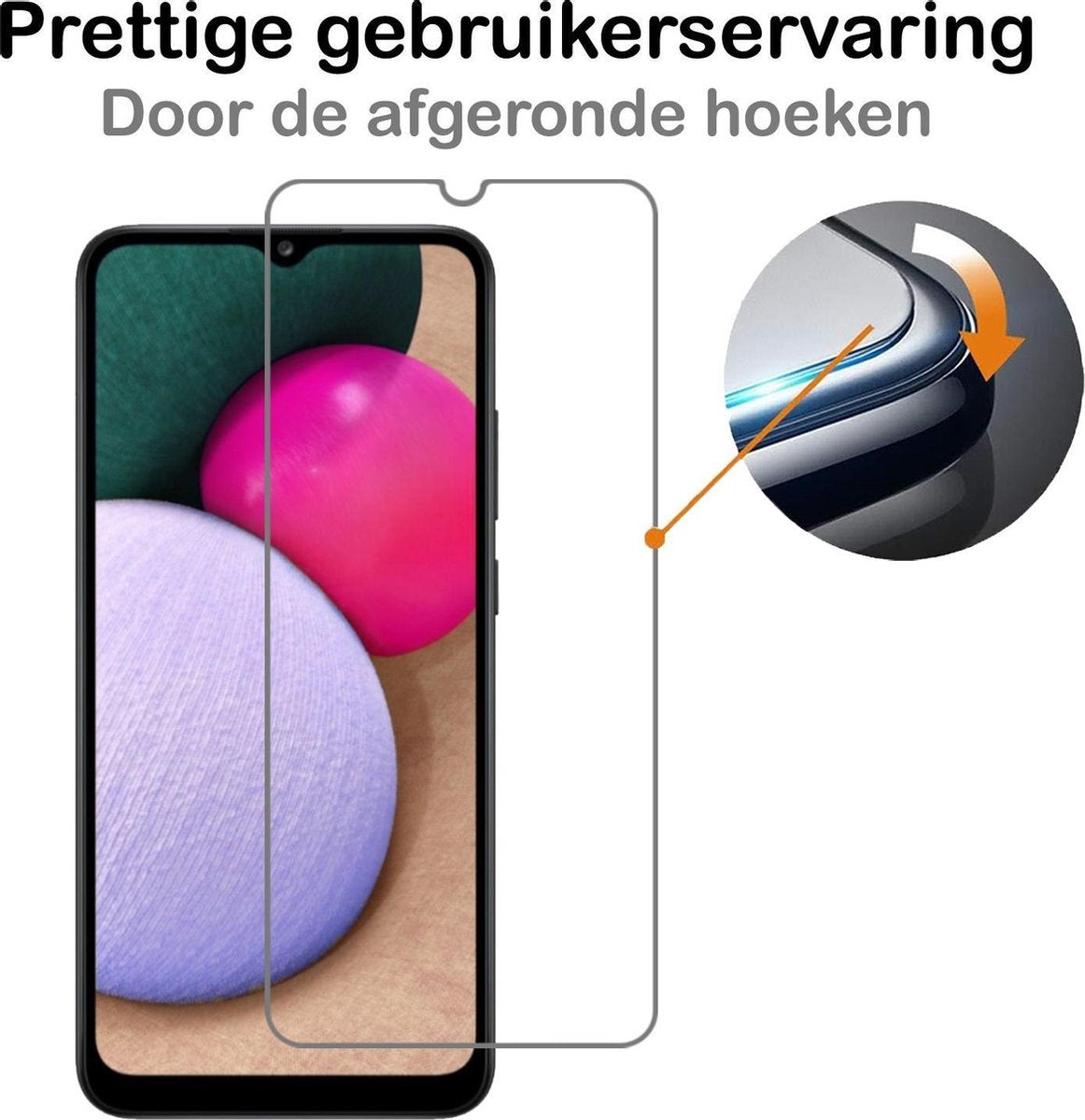 Gehard glazen screenprotector met krasbescherming voor Samsung Galaxy A02s