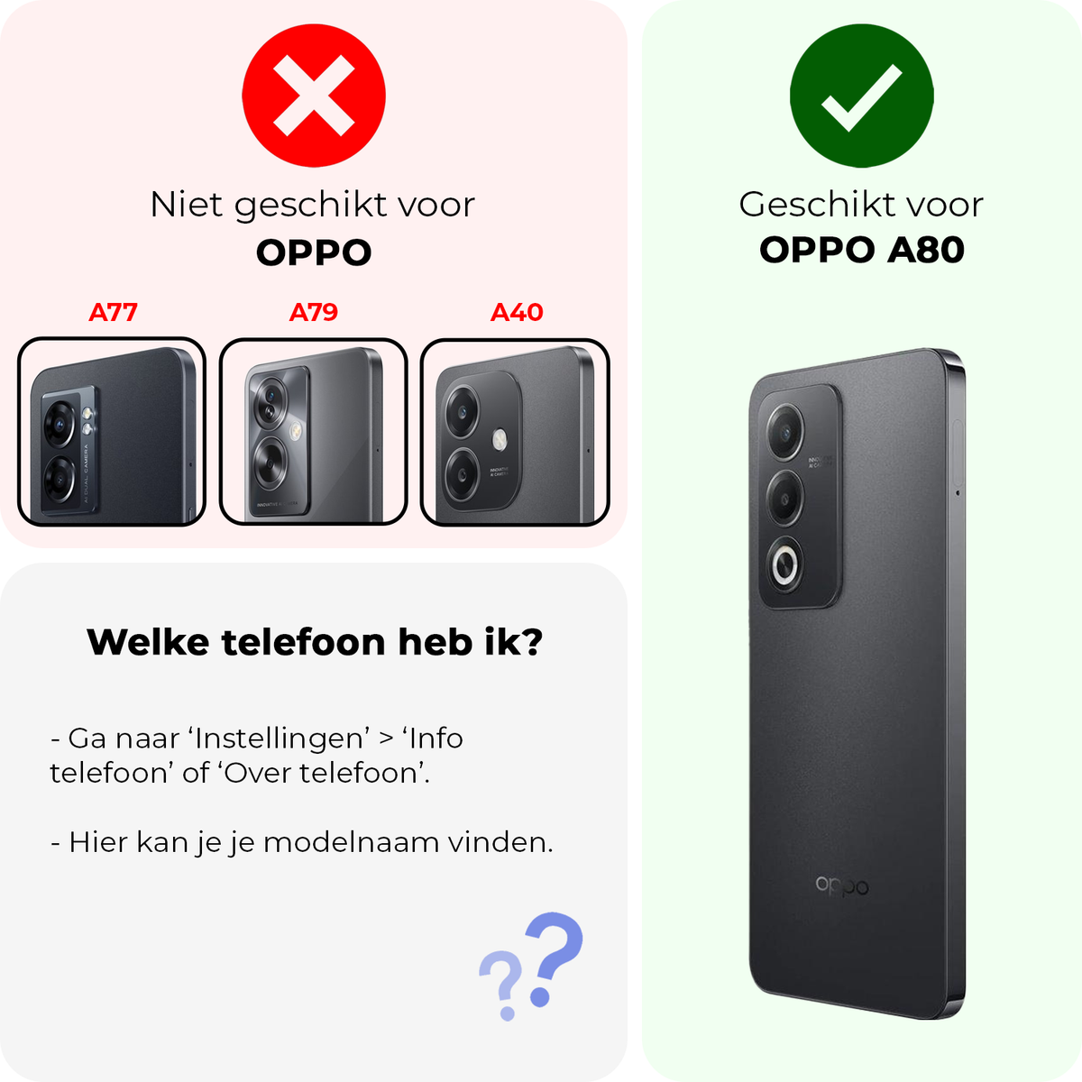 Screenprotector van gehard glas voor OPPO A80
