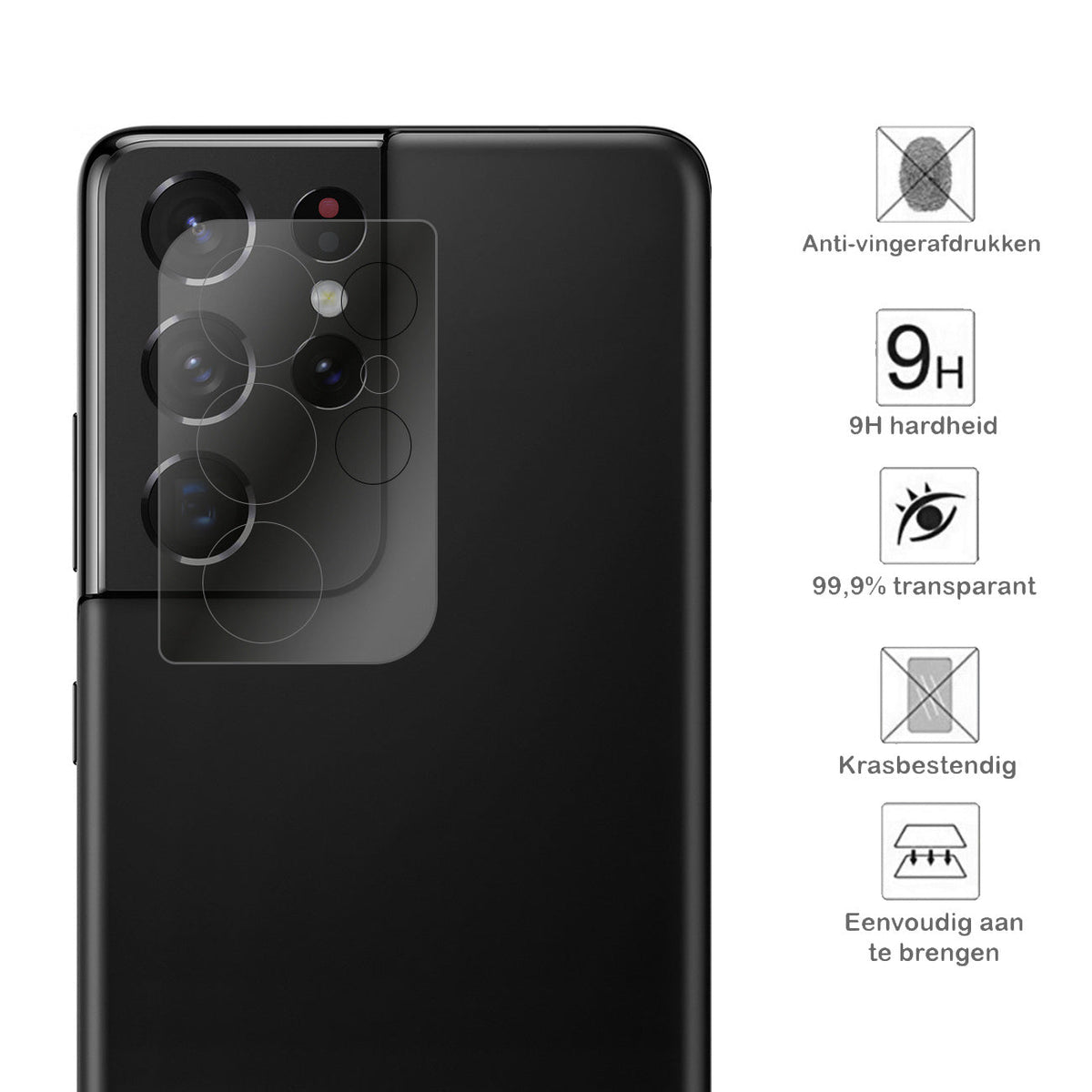 Gehard Glazen Camera Screenprotector Geschikt Voor Samsung Galaxy S21 Ultra