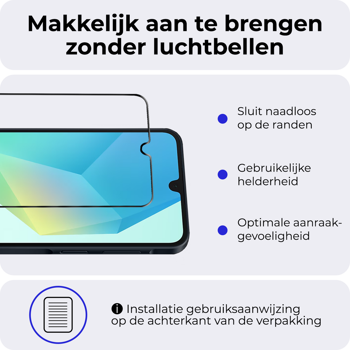 Gehard Glazen Full Screen Screenprotector voor Samsung Galaxy A16