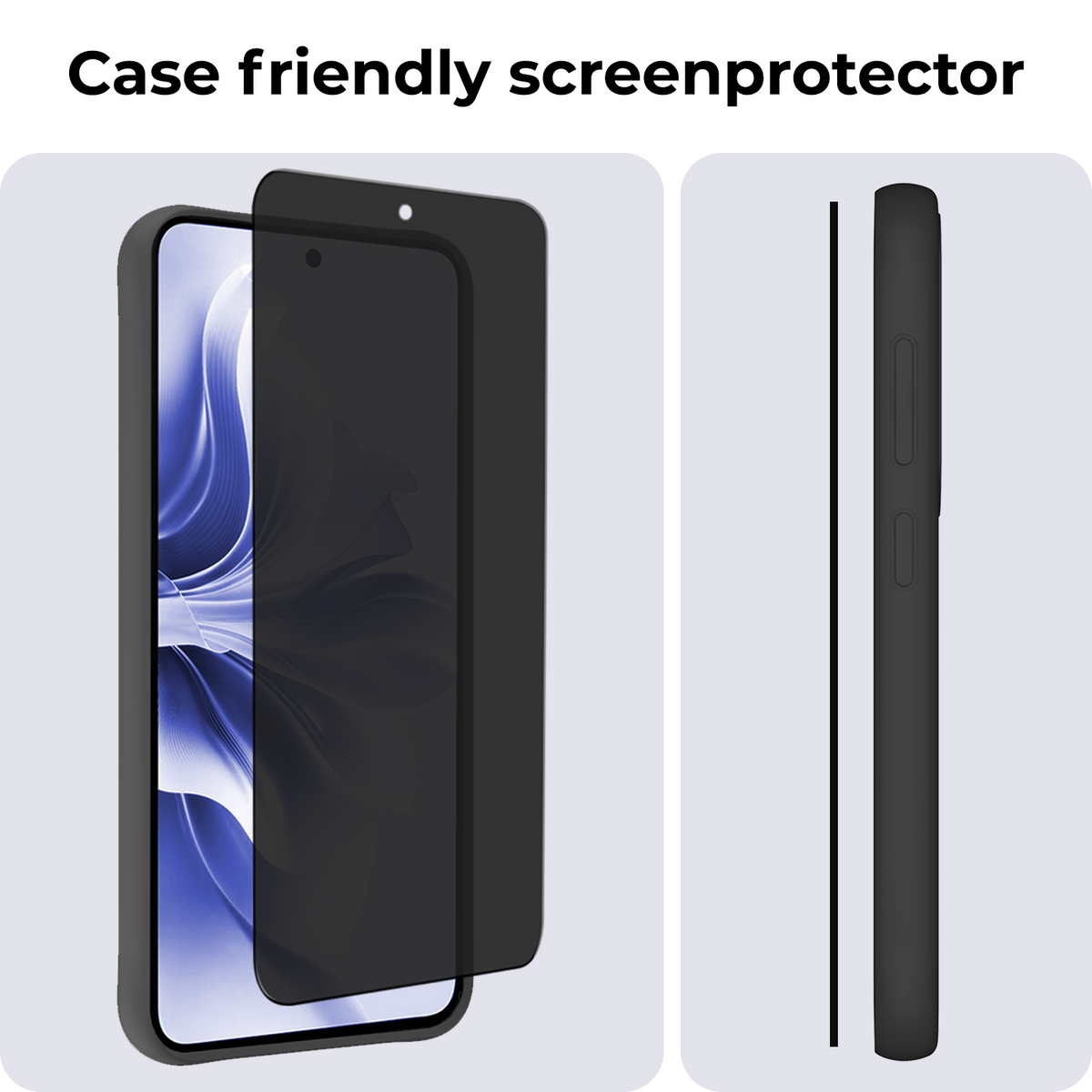 Gehard glazen privacy screenprotector voor OPPO Reno 11F