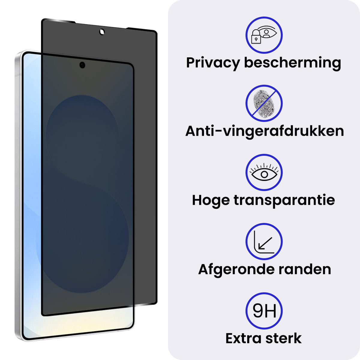 Privacy Screenprotector van Gehard Glas Geschikt voor Samsung Galaxy S25 Ultra
