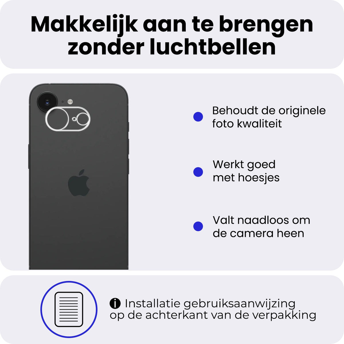 Gehard glazen camera screenprotector voor iPhone 16e