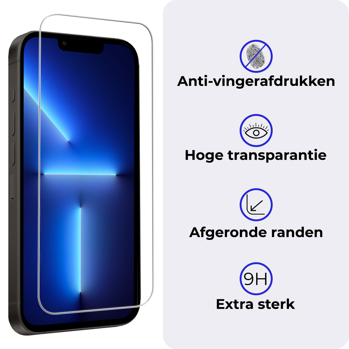 Screenprotector van gehard glas met handig installatieframe