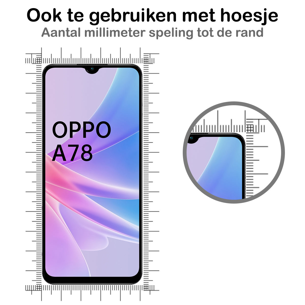 Gehard glazen screenprotector voor OPPO A78 5G met zwarte randen