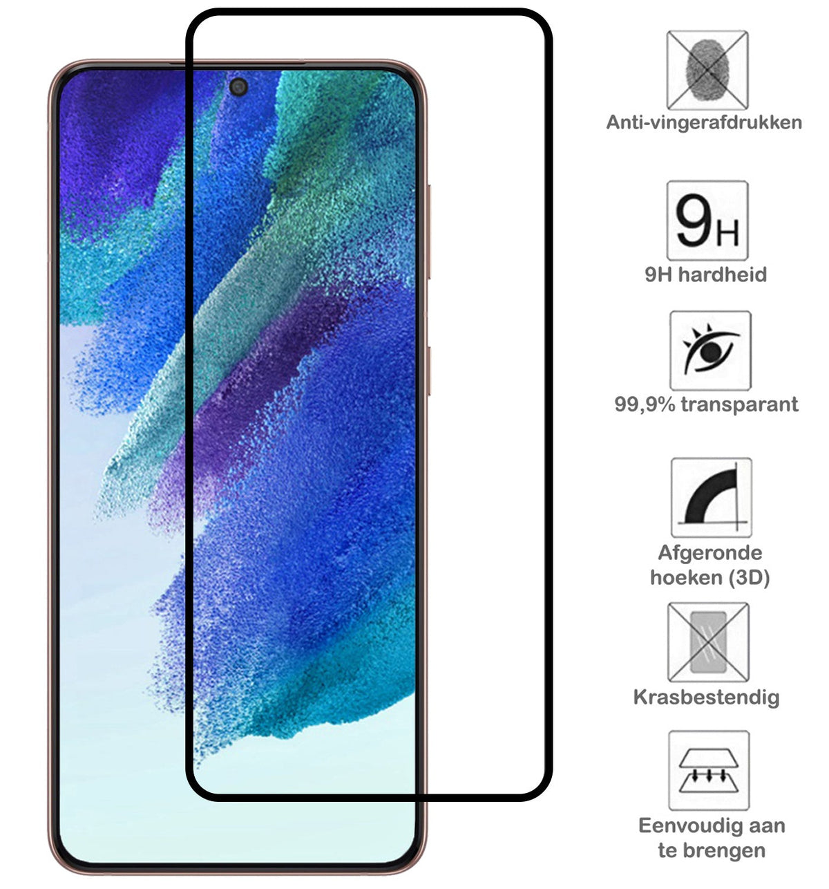 Full Screen Screenprotector van Gehard Glas voor Samsung Galaxy S21 FE