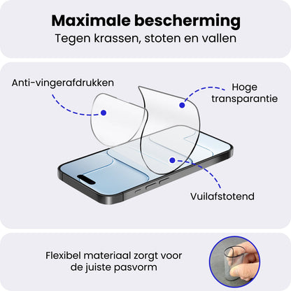 Flexibele glazen screenprotector met installatieframe voor iPhone Air