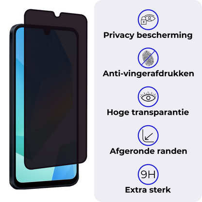 Privacy screenprotector van gehard glas voor Samsung Galaxy A16