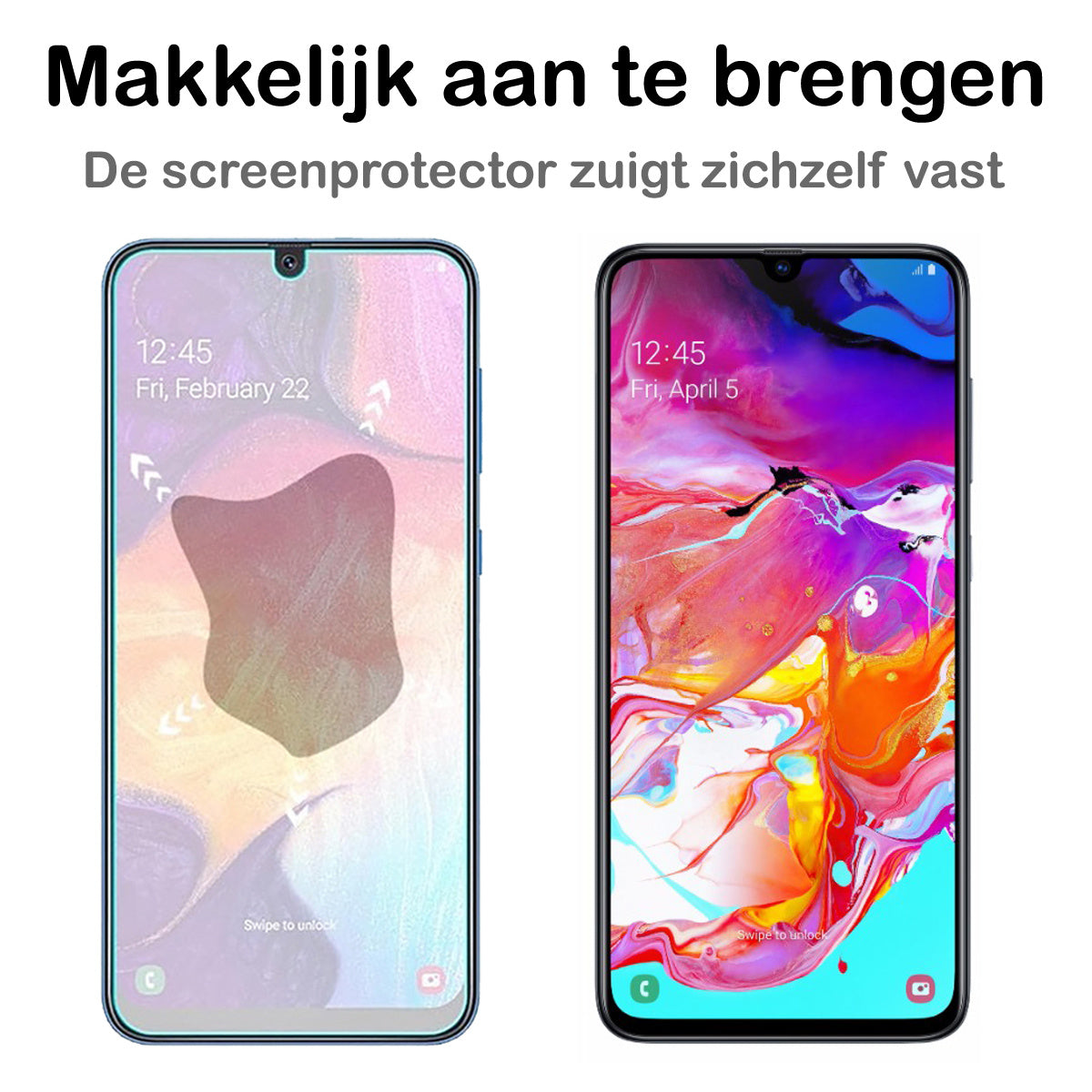 Screenprotector van gehard glas met zwarte randen voor Samsung A70