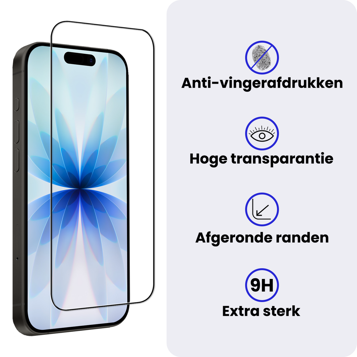 Screenprotector van gehard glas voor iPhone 17 met zwarte randen