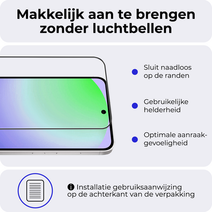 Gehard Glas Screenprotector met Zwarte Randen Geschikt voor Samsung Galaxy S24 FE