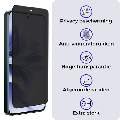 Gehard glazen privacy screenprotector voor OPPO Reno 11F