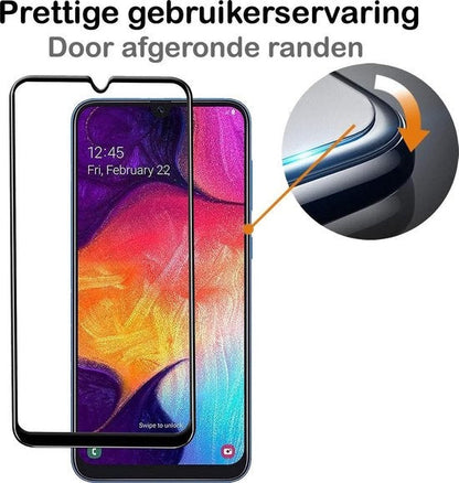Gehard glazen screenprotector met zwarte randen voor Samsung A20e