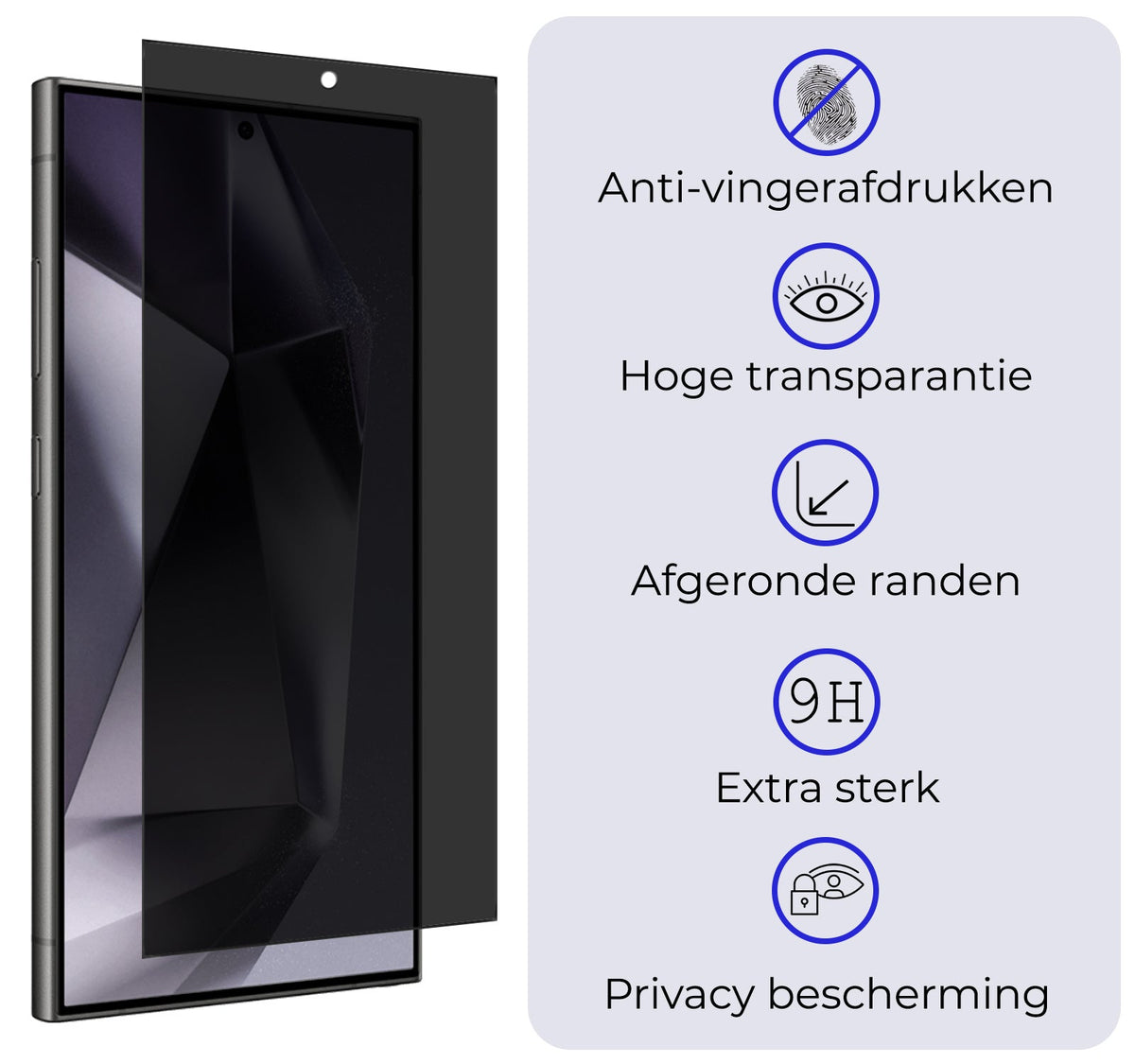 Privacy Screenprotector van Gehard Glas voor Samsung Galaxy S24 Ultra