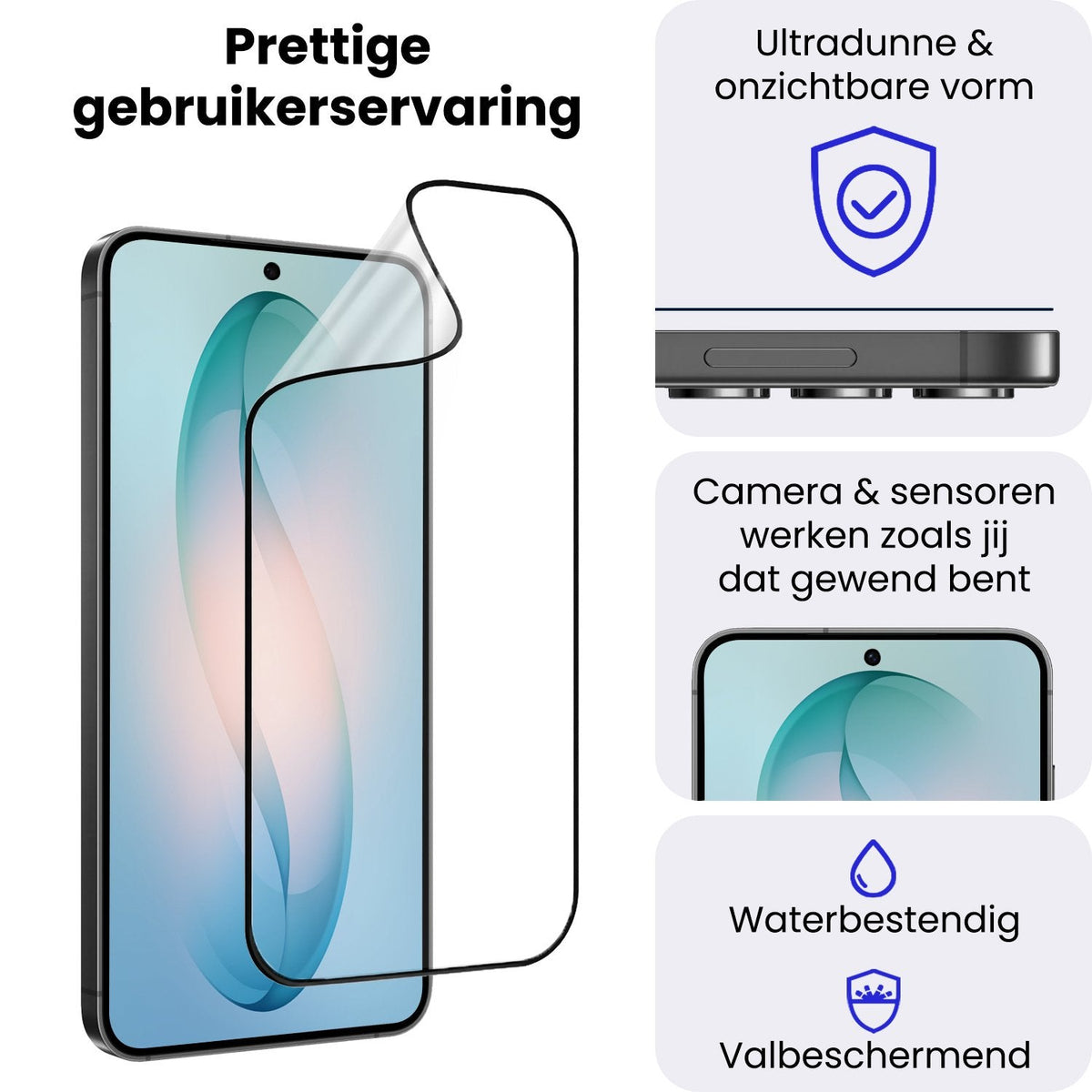 Flexibele glazen screenprotector met installatieframe voor Samsung S26