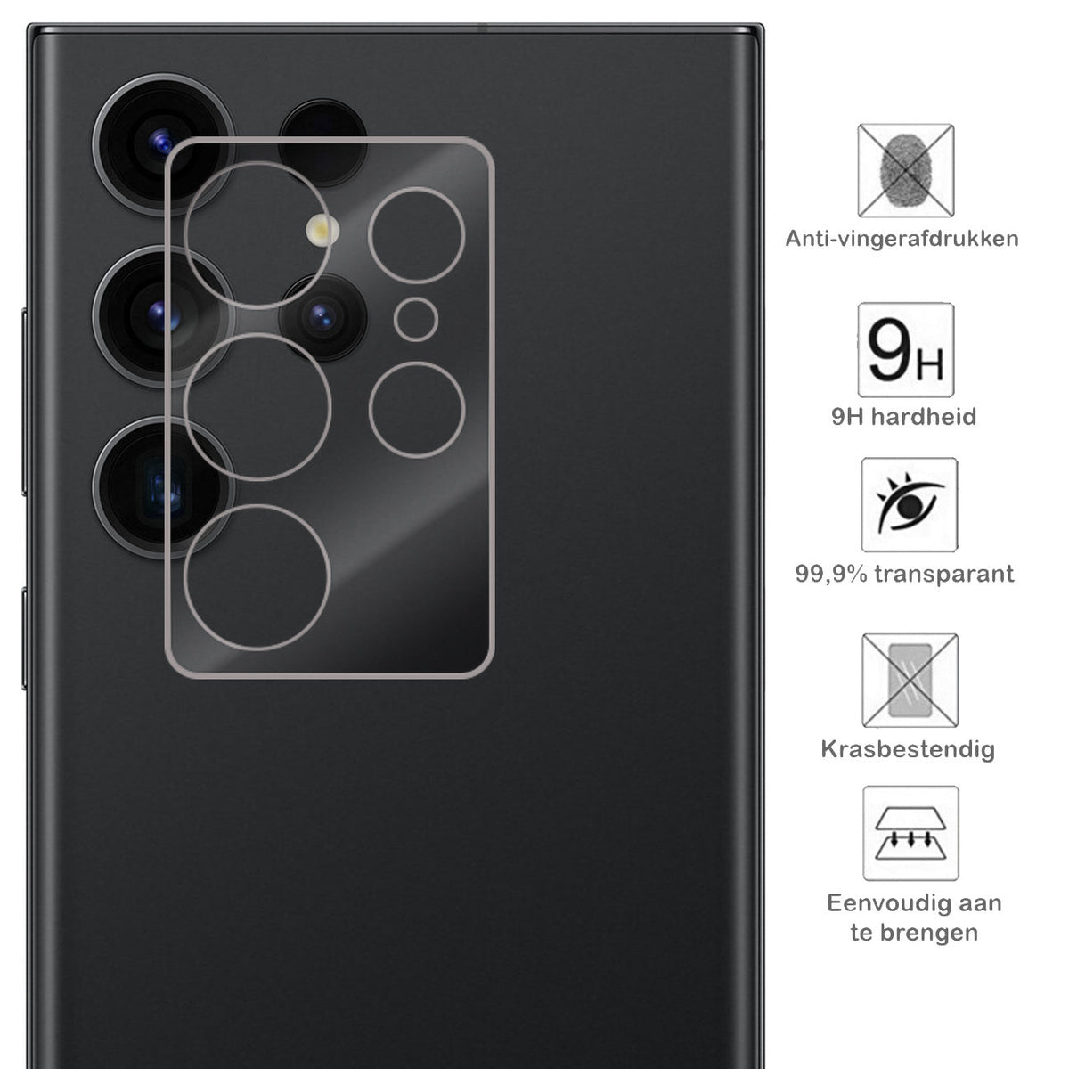 Camera Screenprotector van Gehard Glas Geschikt voor Samsung S23 Ultra