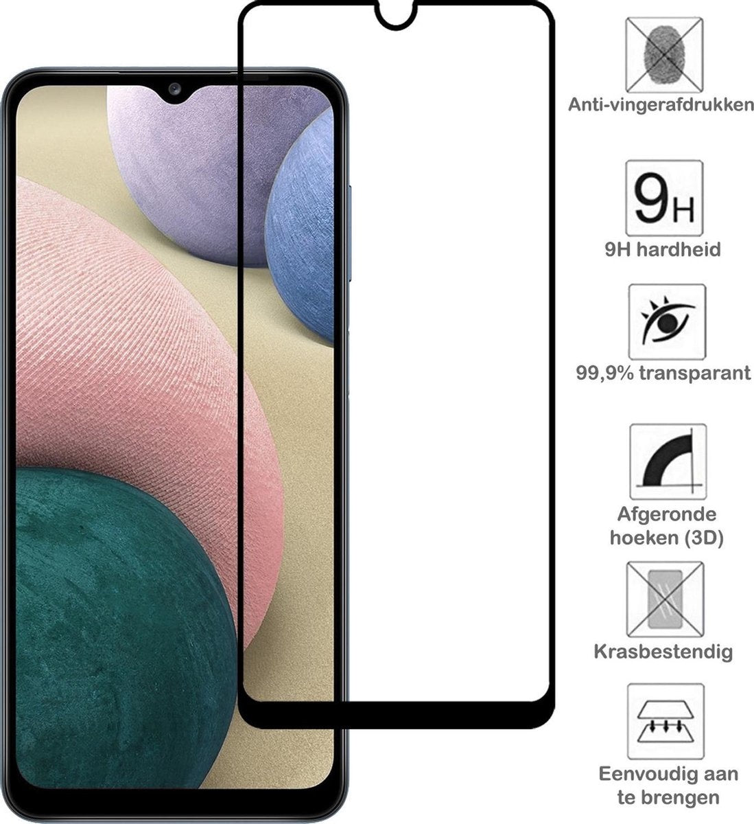 Full Screen Gehard Glas Screenprotector Geschikt Voor Samsung A12