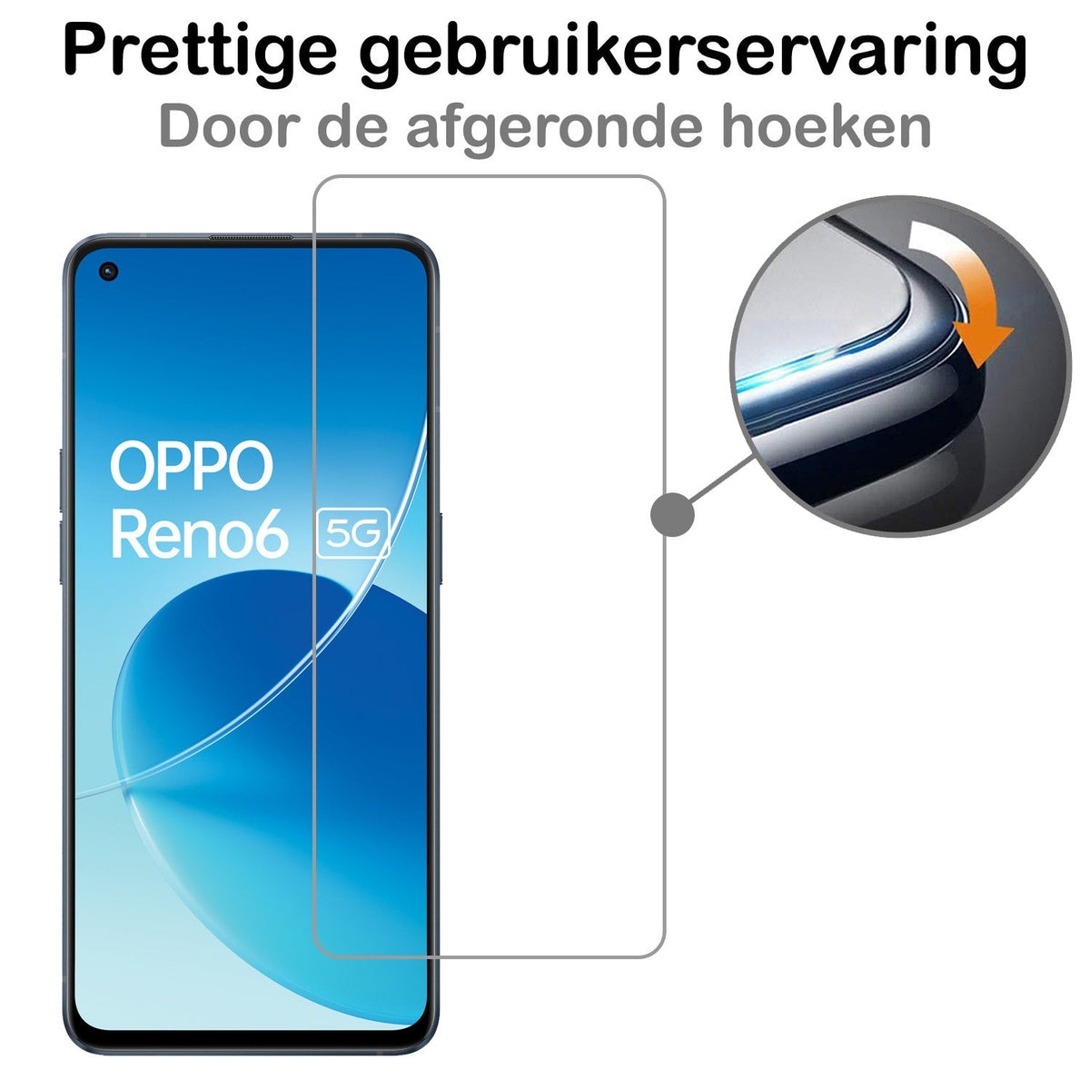 Screenprotector van gehard glas voor OPPO Reno 6