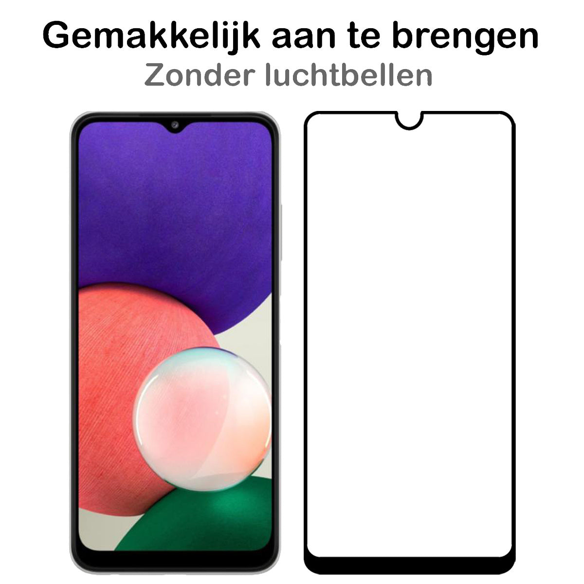Screenprotector van gehard glas met zwarte randen