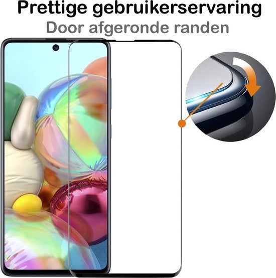 Screenprotector van gehard glas met zwarte randen voor Samsung A71