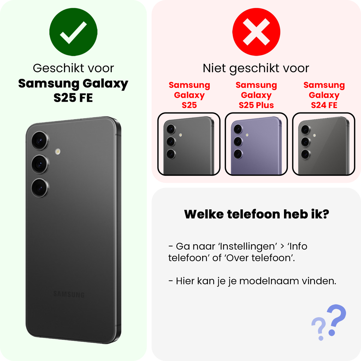 Full Screen Screenprotector van Gehard Glas voor Samsung Galaxy S25 FE