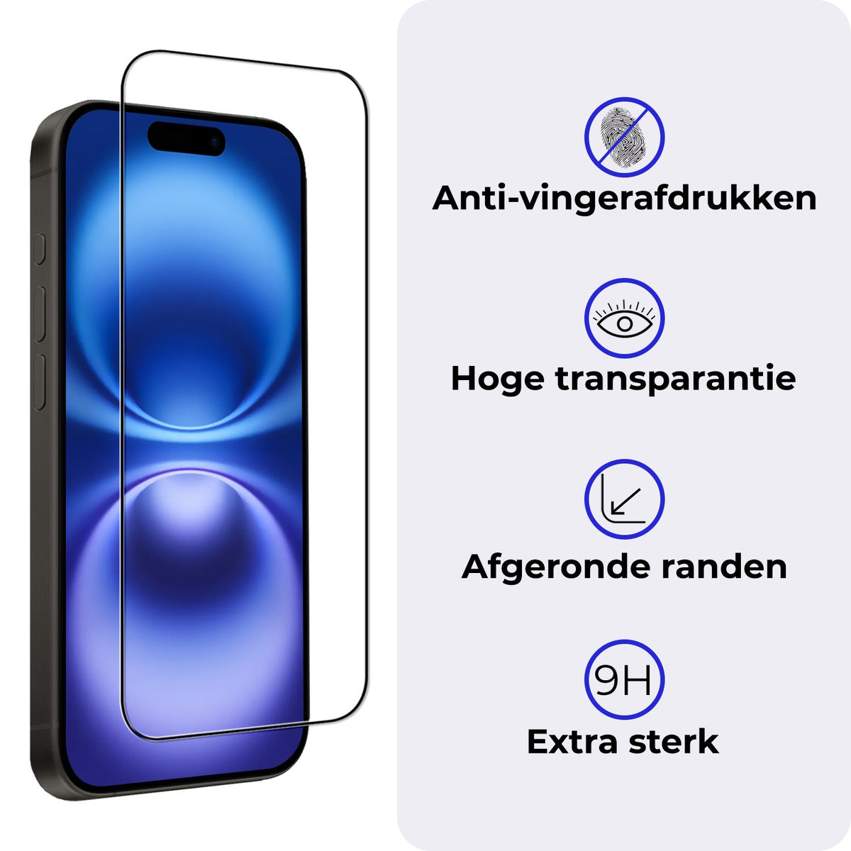 Screenprotector van gehard glas voor iPhone 16 Plus