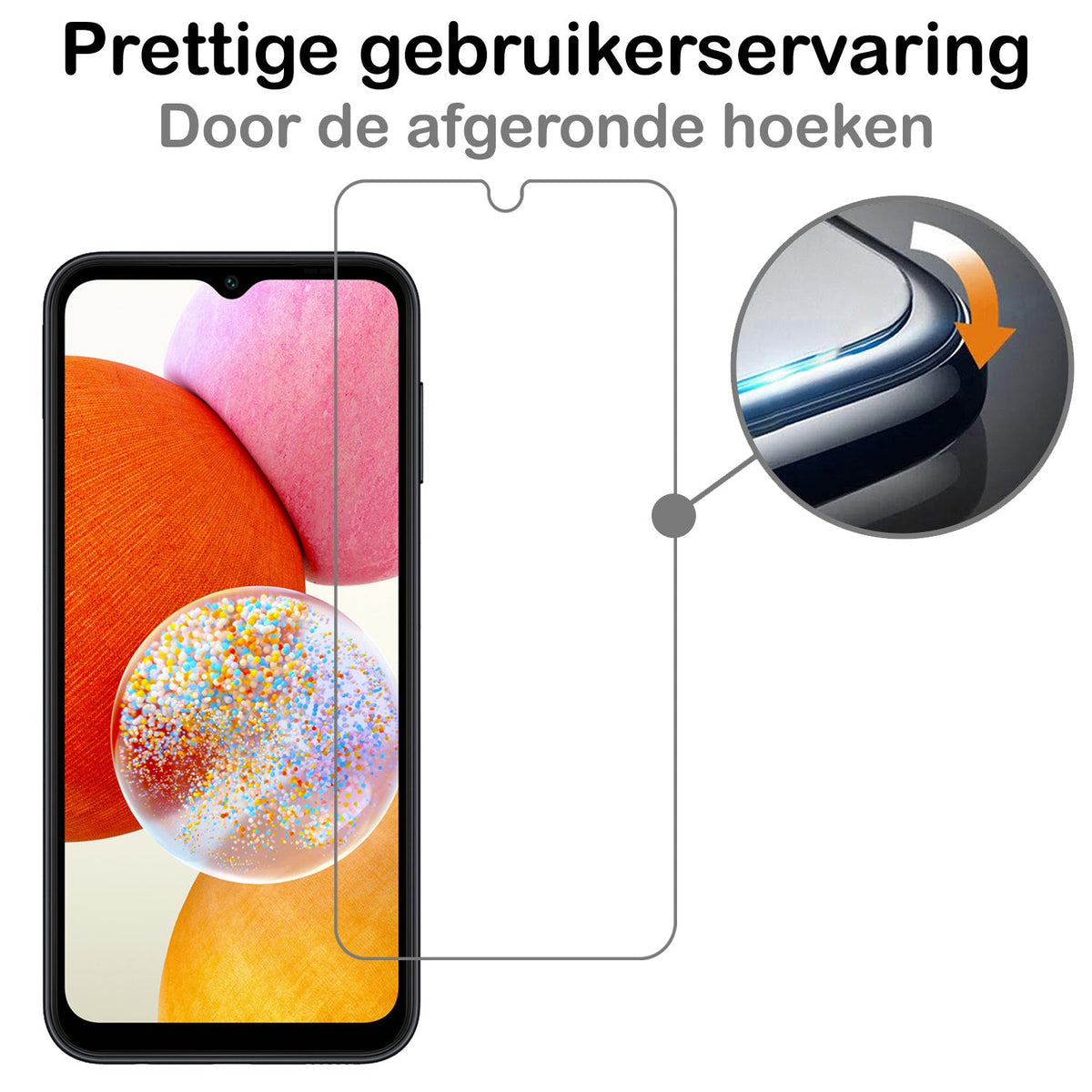 Screenprotector van gehard glas voor Samsung A14