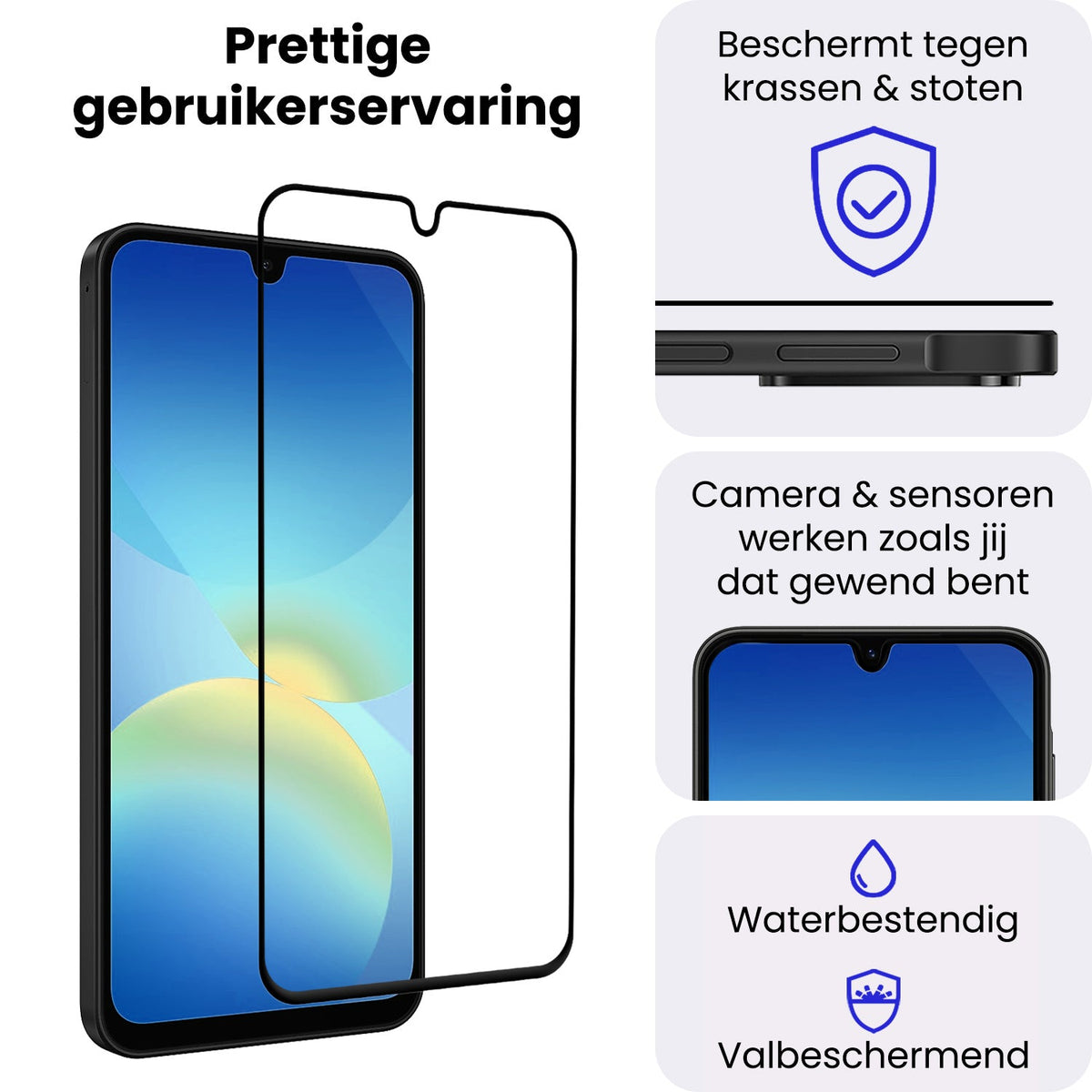 Gehard Glazen Screenprotector met Zwarte Randen voor Samsung A26