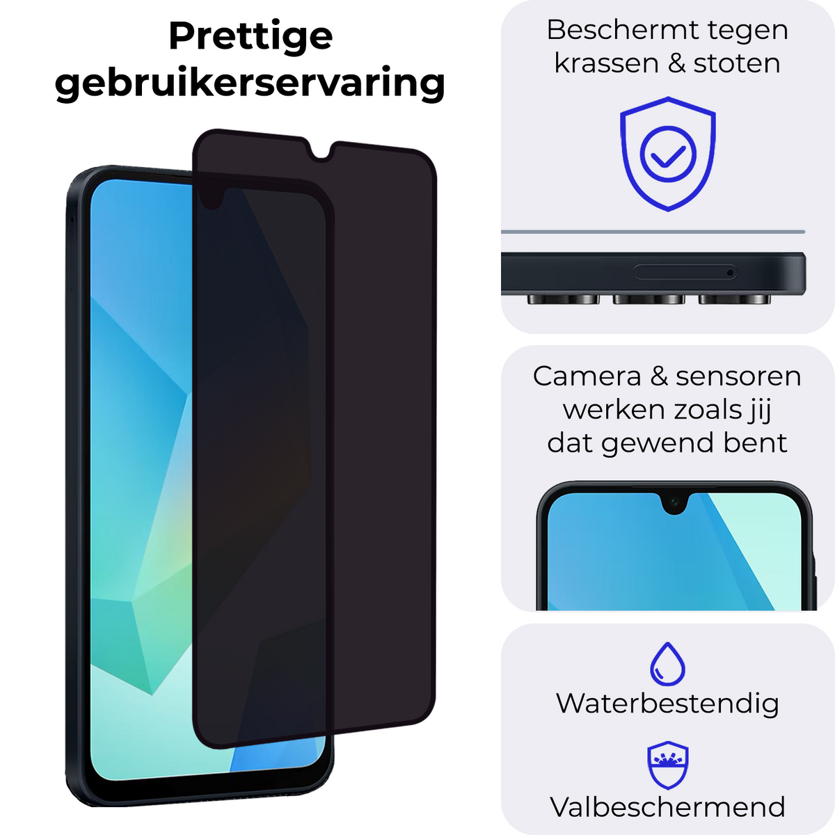 Privacy screenprotector van gehard glas voor Samsung Galaxy A16