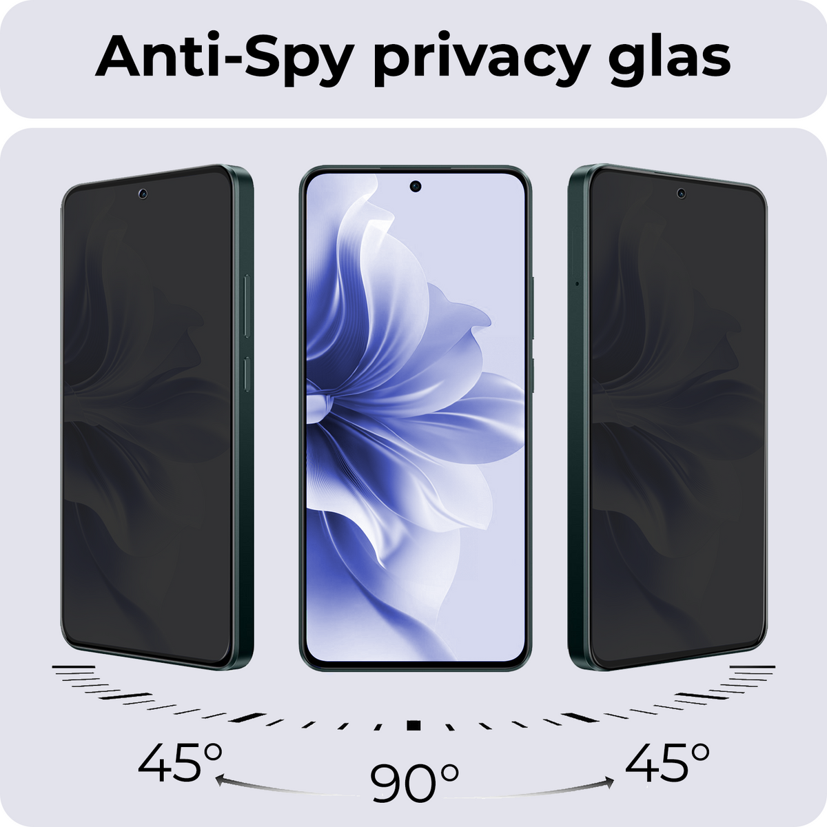 Gehard glazen privacy screenprotector voor OPPO Reno 11F