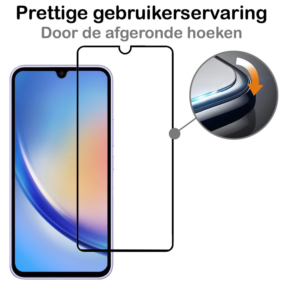 Full Screen Screenprotector van Gehard Glas voor Samsung A34