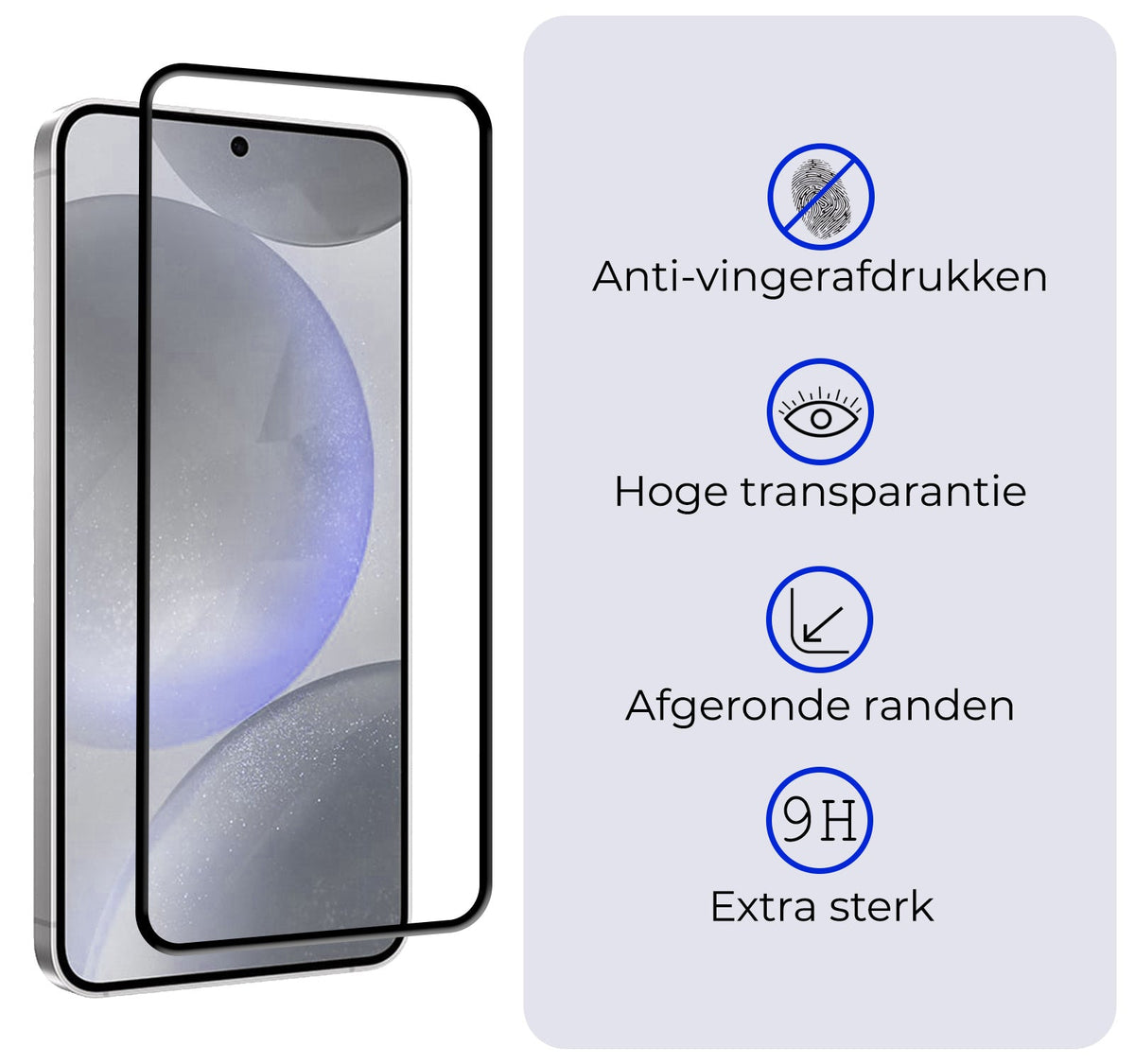 Gehard glazen screenprotector met zwarte randen voor Samsung S24 Plus