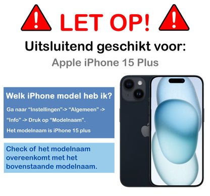 Glazen screenprotector voor iPhone 15 Plus met installatieframe