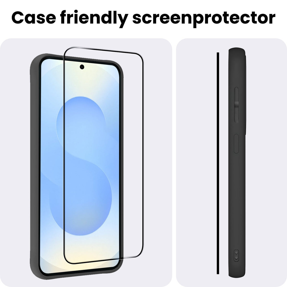 Gehard glas screenprotector met zwarte randen