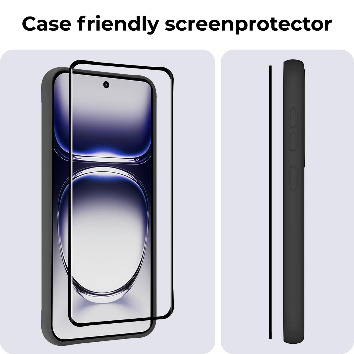 Gehard glazen screenprotector voor OPPO Reno 12 Pro met zwarte randen