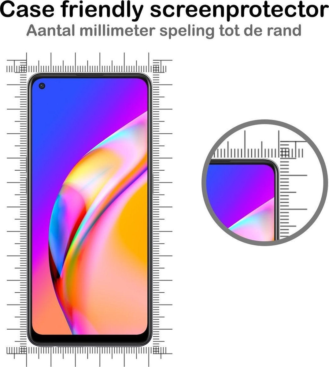 Gehard glazen screenprotector met zwarte rand voor OPPO A94