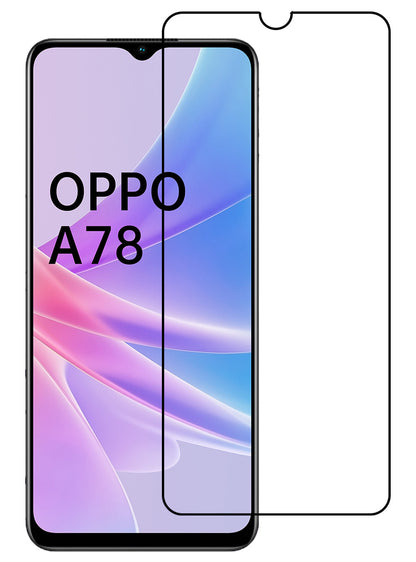Gehard glazen screenprotector voor OPPO A78 5G met zwarte randen