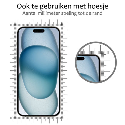 Glazen screenprotector voor iPhone 15 Pro met zwarte randen